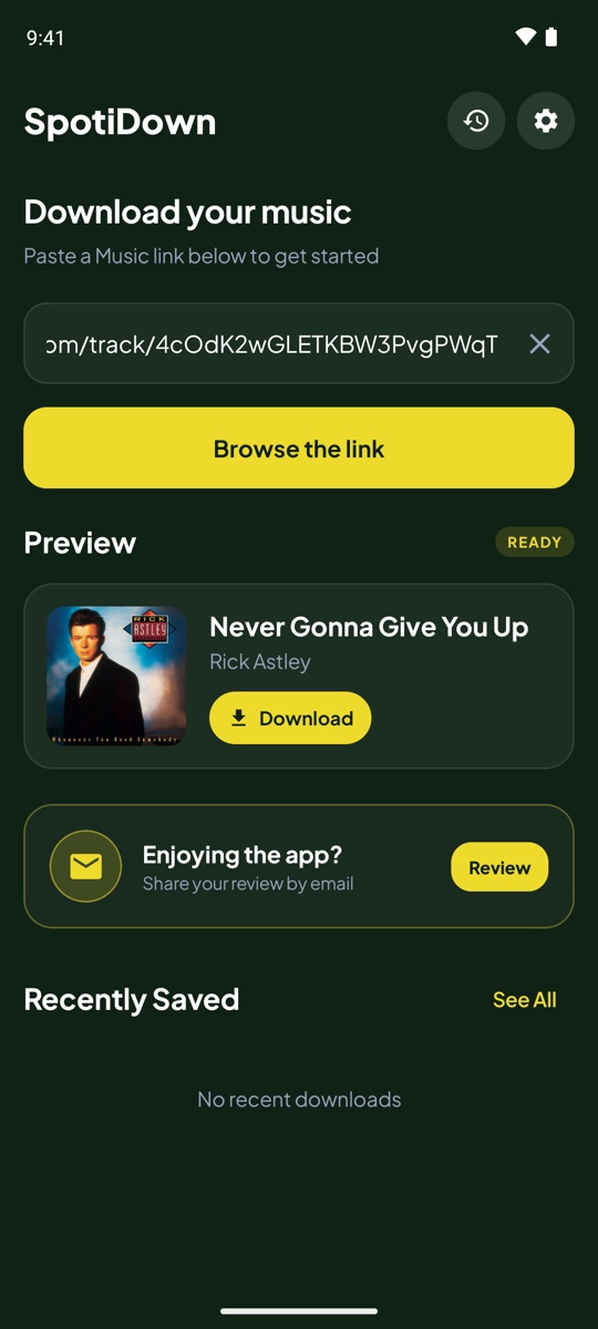 SpotiDown Spotify Song Downloader Android App Interface